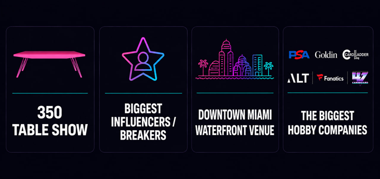 350 table show · biggest influencers and breakers · downtown Miami waterfront venue · the biggest hobby companies